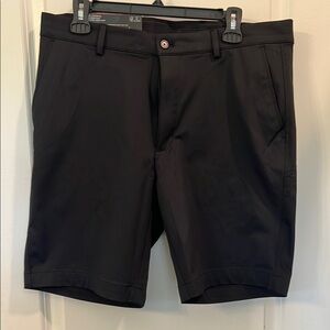 Greg Norman Collection Black Flat Front Shorts Tailored Design